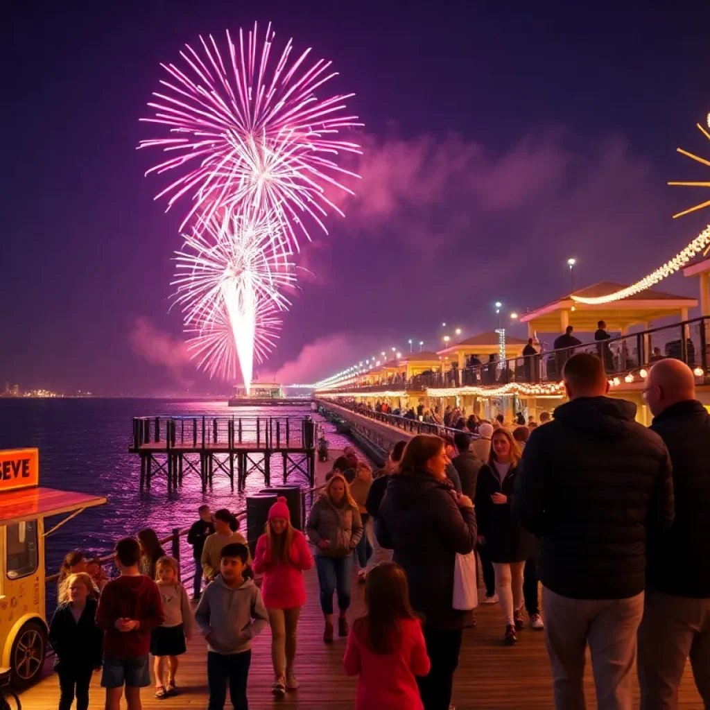 New Year’s Eve celebration with fireworks over St. Pete Pier