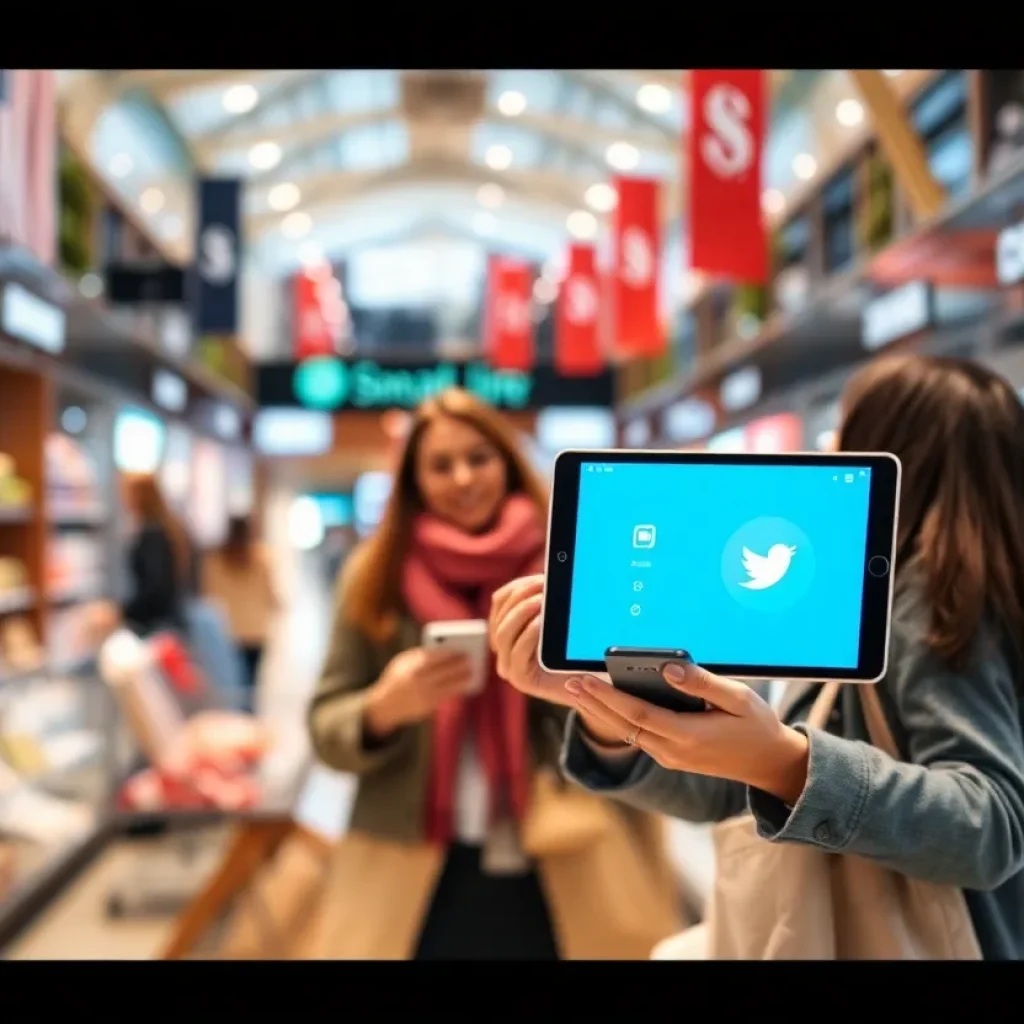 Conceptual image illustrating the future of retail and social shopping innovations.