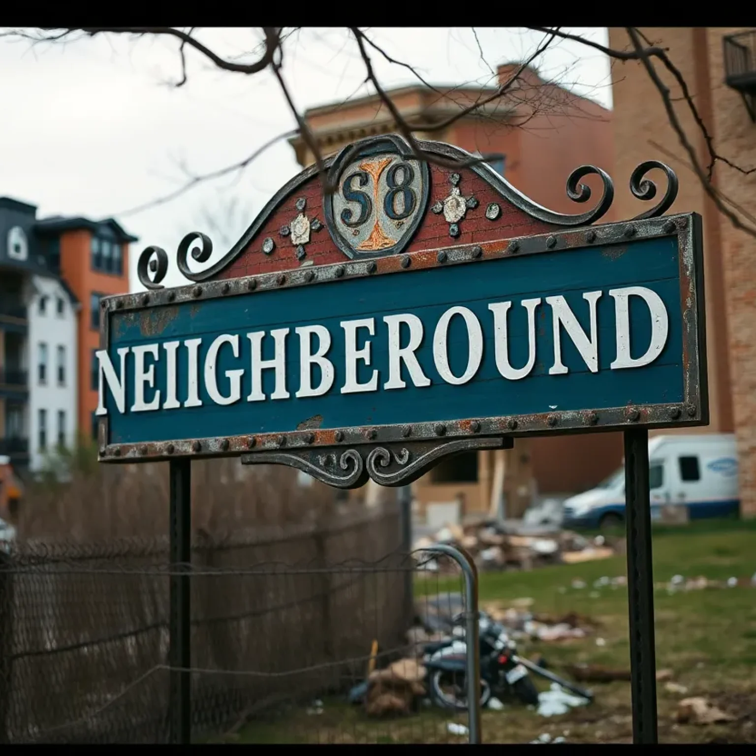 Sign representing the lost Gas Plant Neighborhood in St. Petersburg