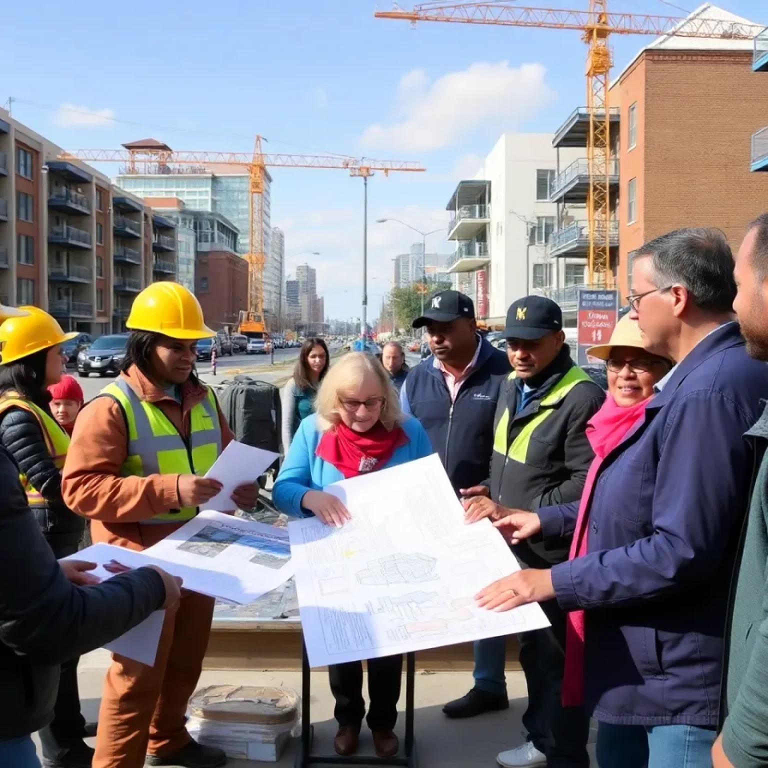Community members involved in disaster recovery planning in St. Petersburg.