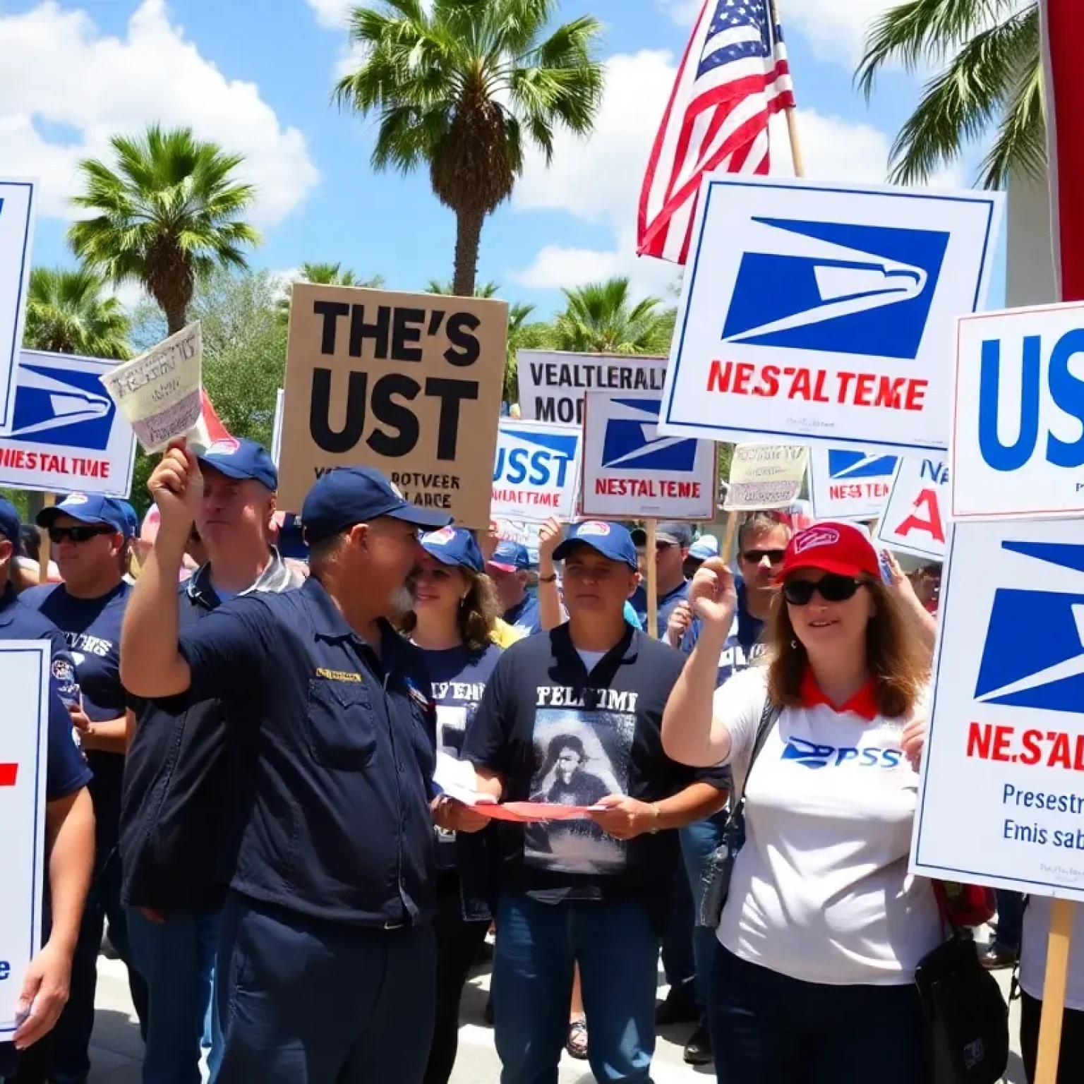 Postal workers rallying in St. Petersburg Florida