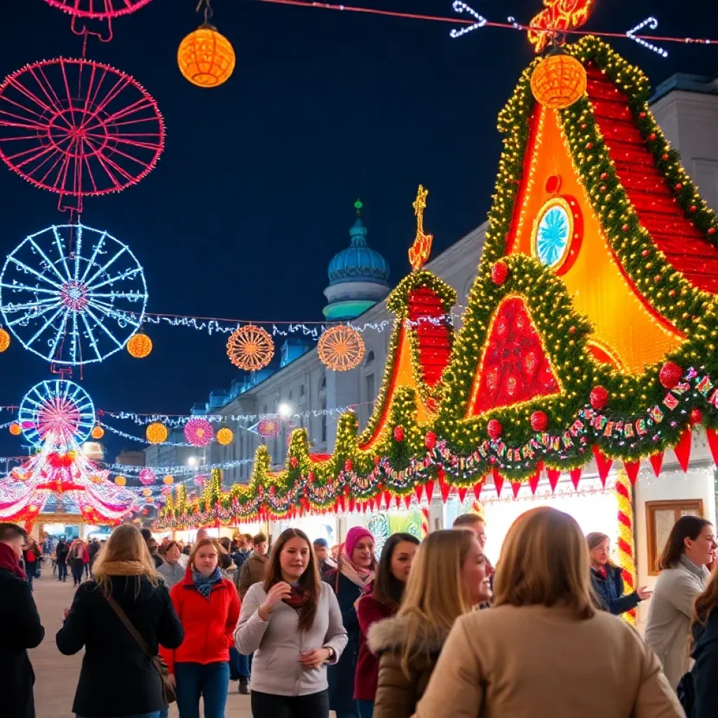 Participants celebrating at Winter Pride in St. Petersburg with colorful decorations.