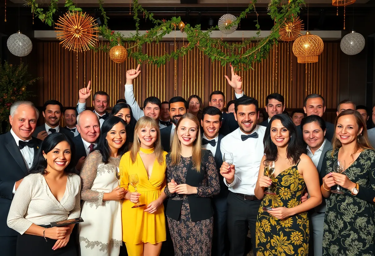 Awards ceremony celebrating hospitality in St. Petersburg.