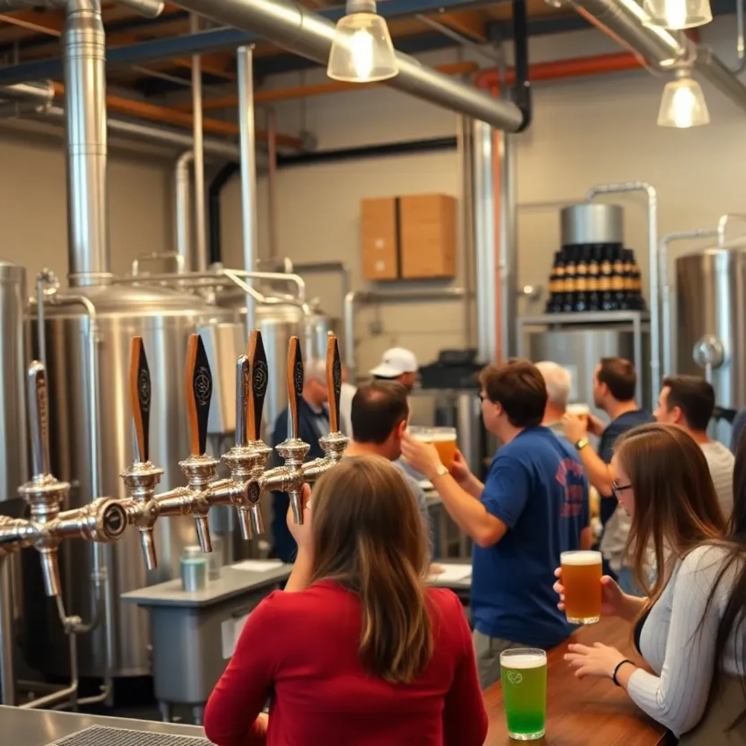 Cycle Brewing taproom with patrons enjoying craft beers