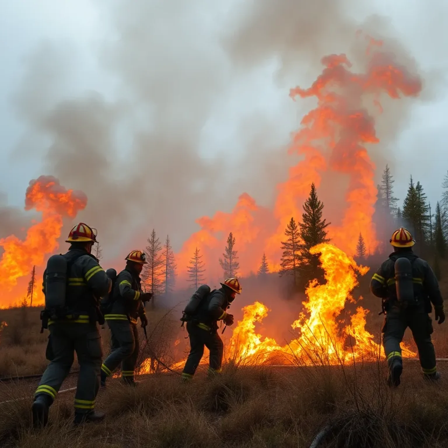 Firefighters Battle Wildfires in Minnesota