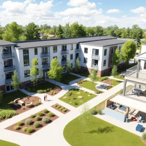 Rendering of the Flats on 4th affordable housing development for seniors