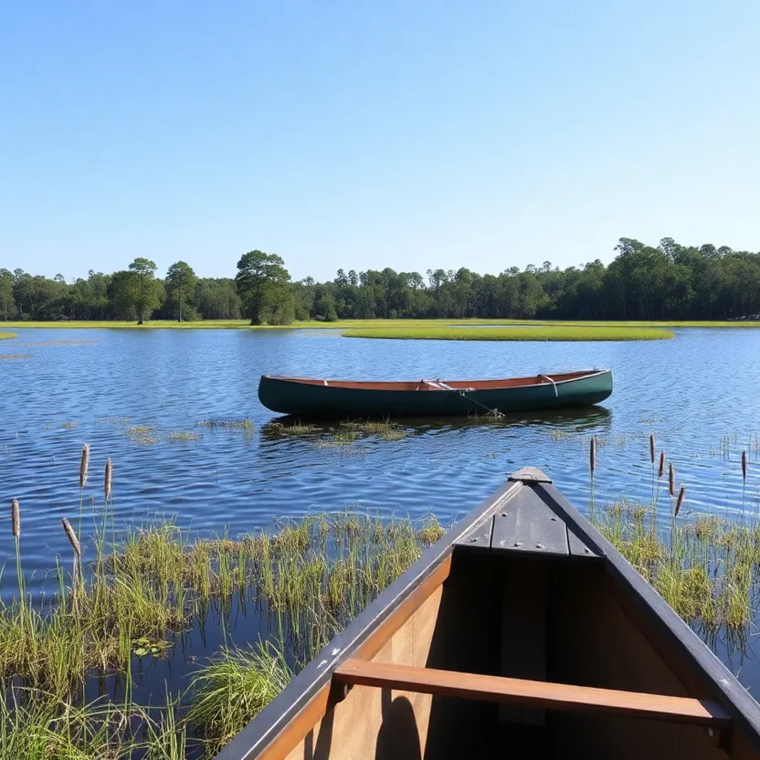 Florida Lake with Canoe