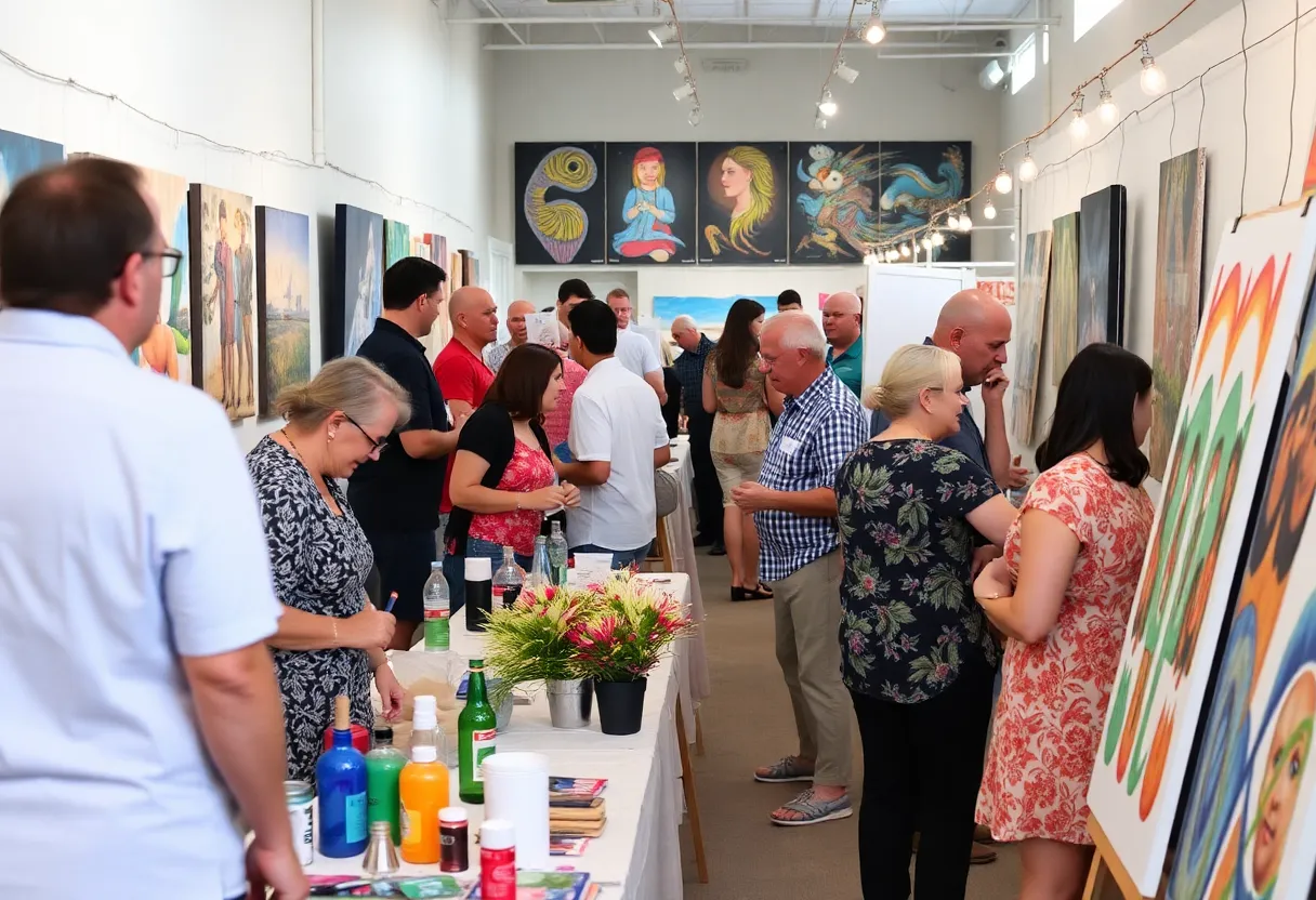 Local art event in Gulfport, showcasing various artists and community engagement.
