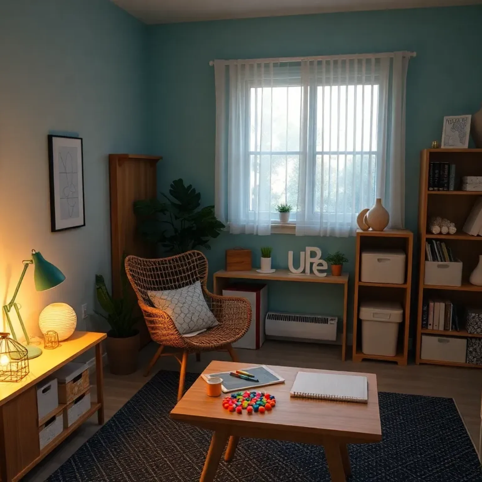 A sensory-friendly therapy room designed for inclusivity