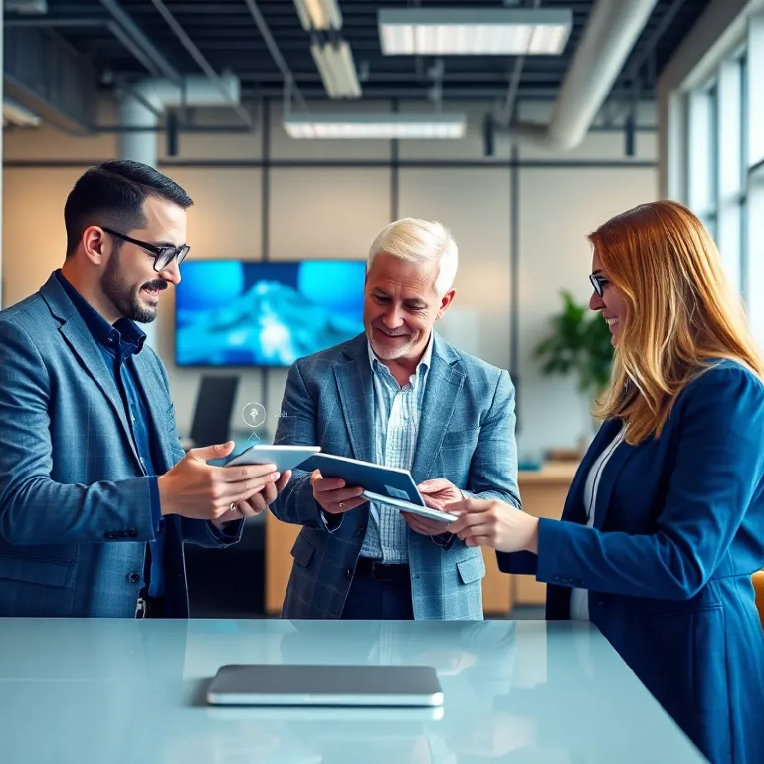 Modern office scene representing flood insurance services