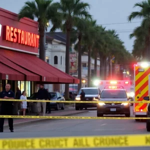 Scene of a police investigation outside Ahi Sushi in St. Petersburg.