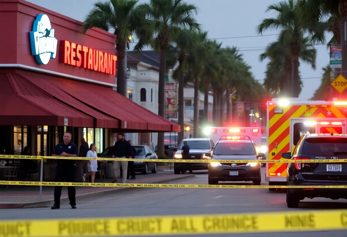 Scene of a police investigation outside Ahi Sushi in St. Petersburg.