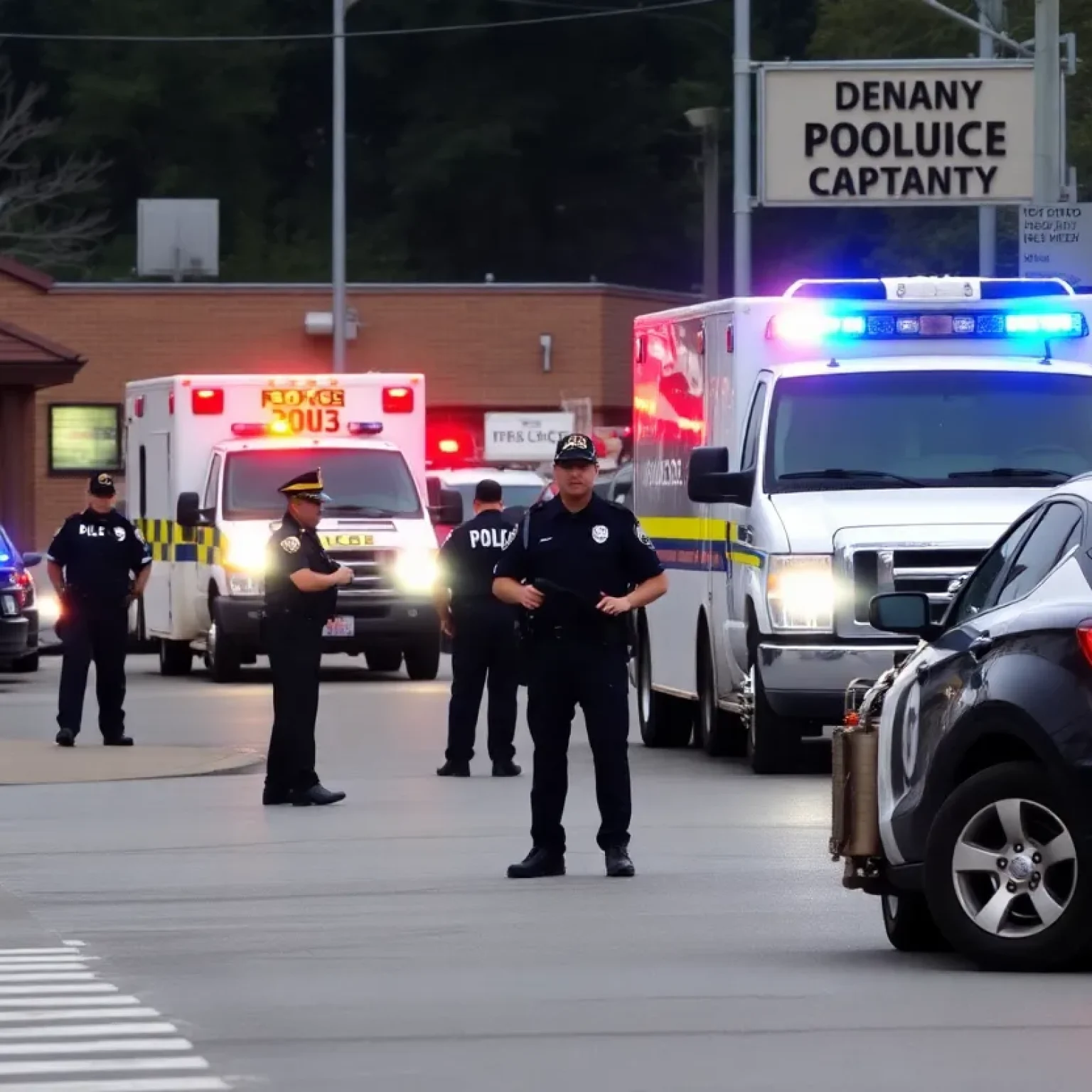 Emergency responders at the St. Petersburg Police Department dealing with a suspicious package