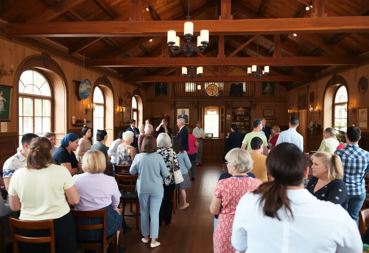 Community gathering at the Polish American Society venue in St. Petersburg