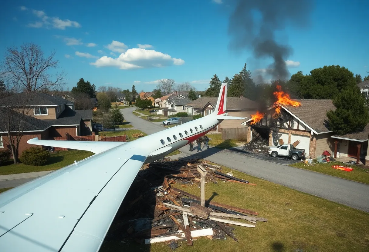 Residential Area Affected by Jet Crash