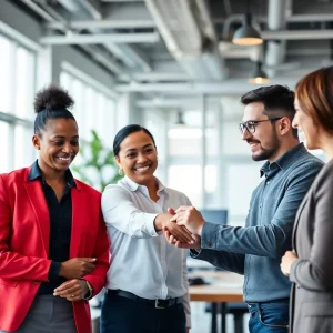 Team collaboration in a modern office setting at Sorren