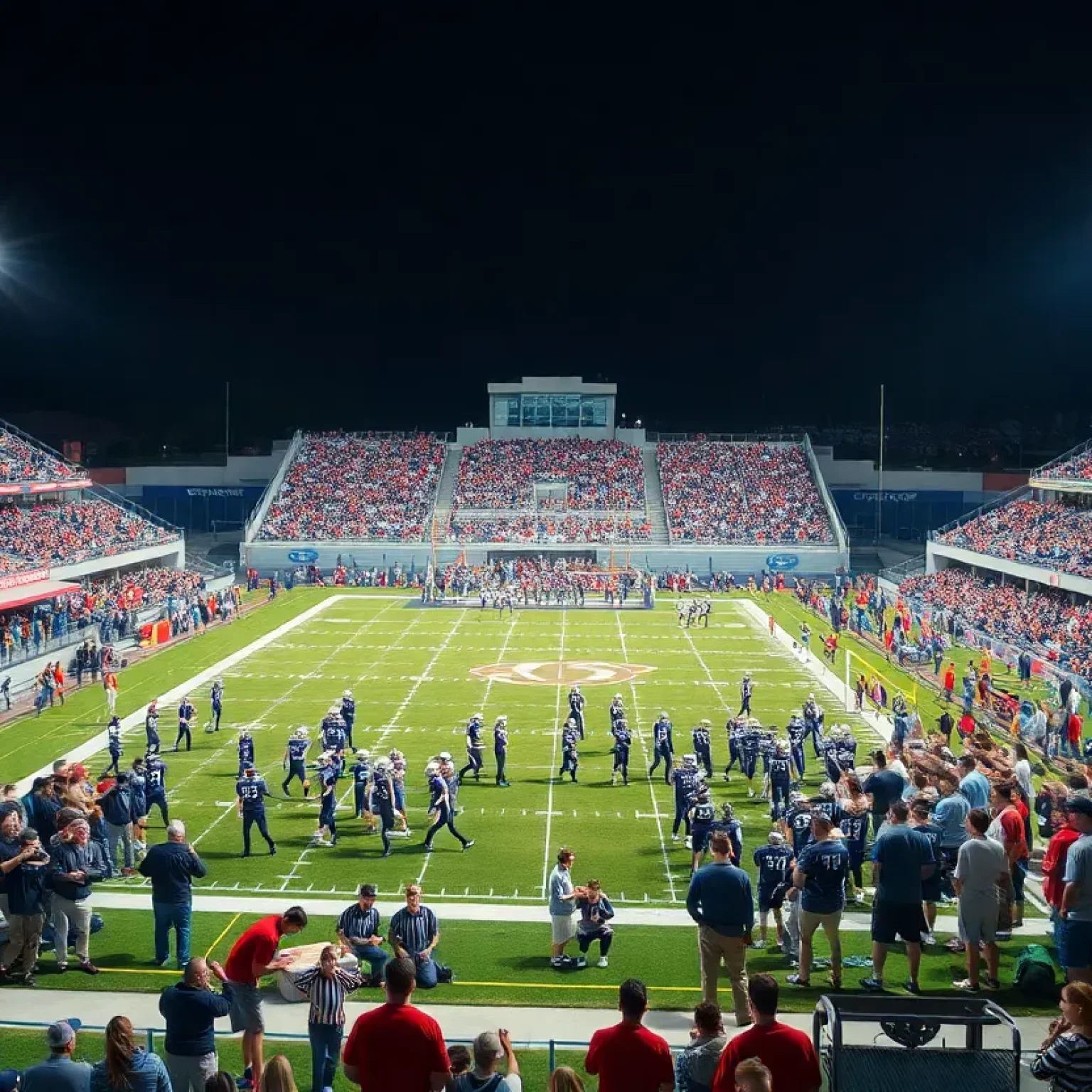 St. Petersburg Catholic high school football team during a game