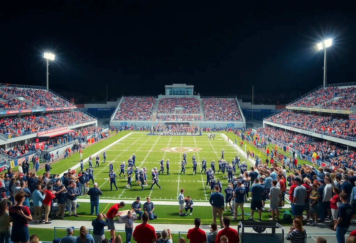 St. Petersburg Catholic high school football team during a game