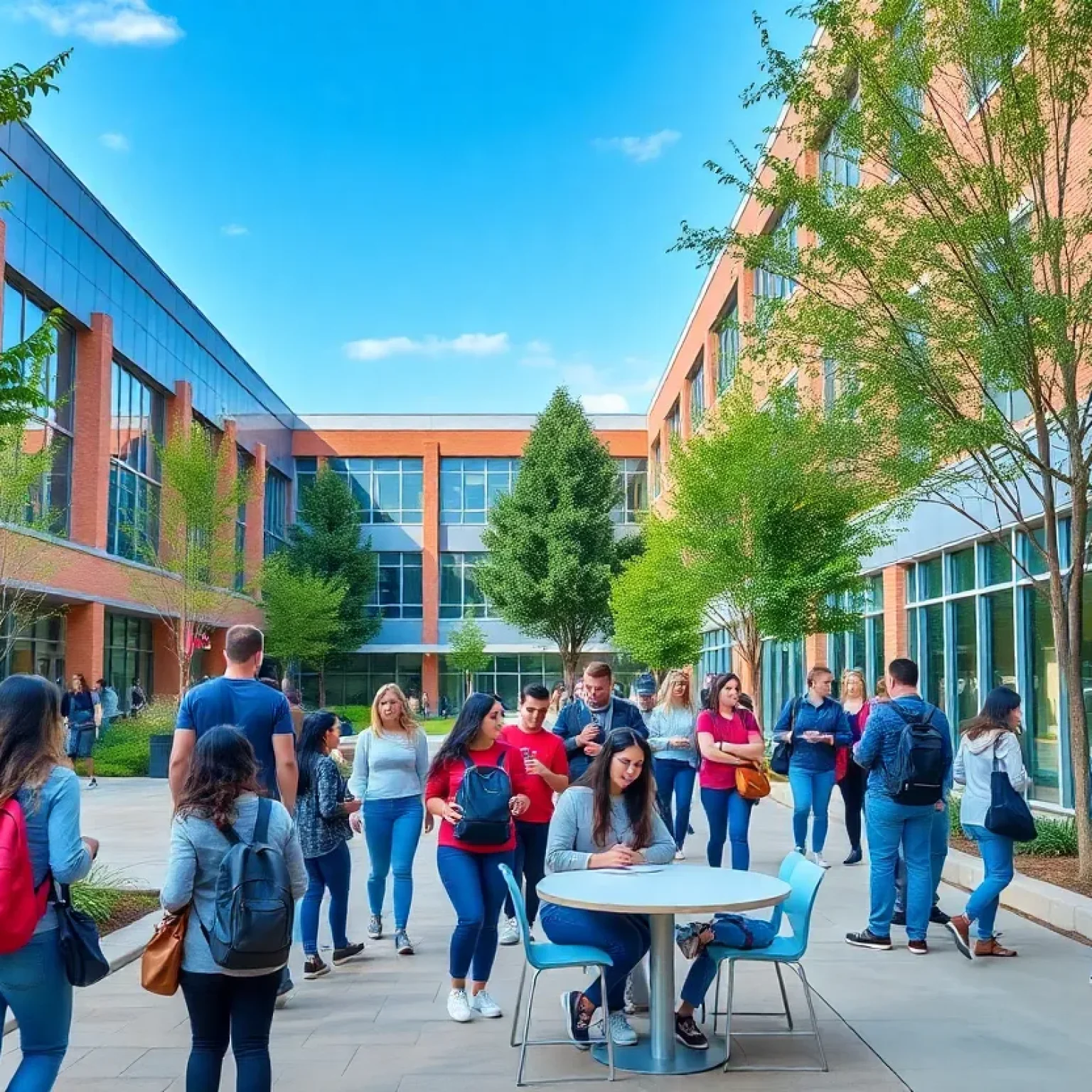 Students and instructors on St. Petersburg College campus