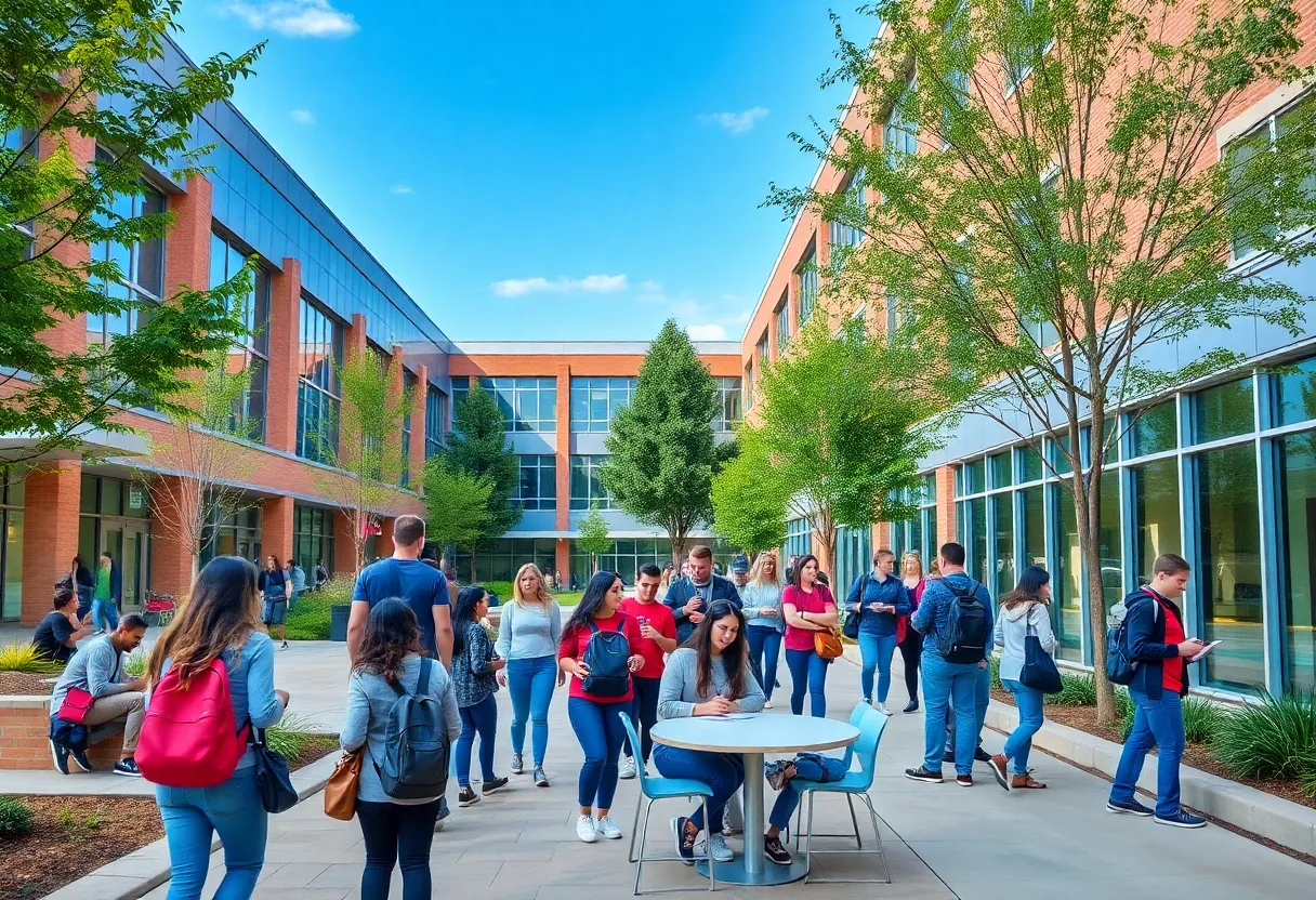 Students and instructors on St. Petersburg College campus