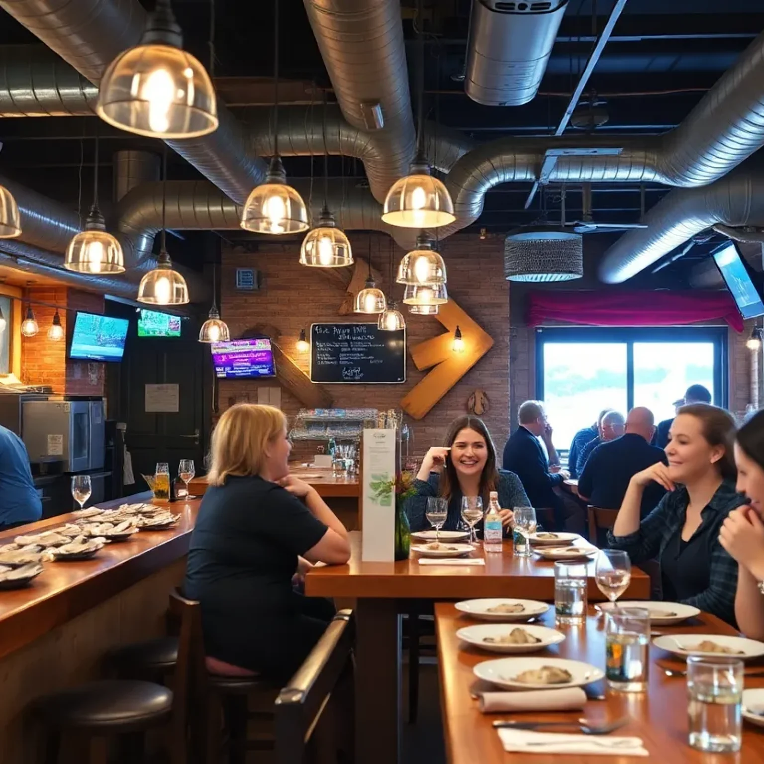 New seafood restaurants in St. Petersburg with a lively atmosphere.