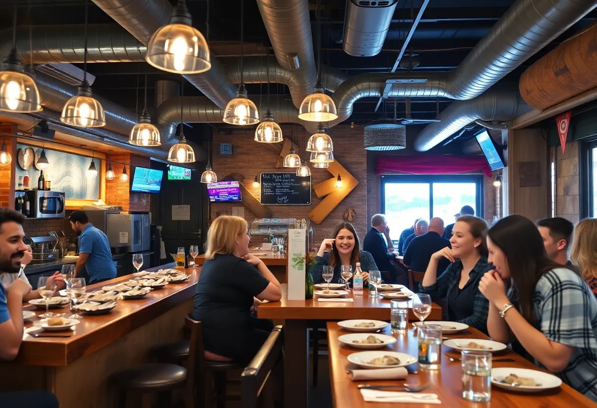 New seafood restaurants in St. Petersburg with a lively atmosphere.