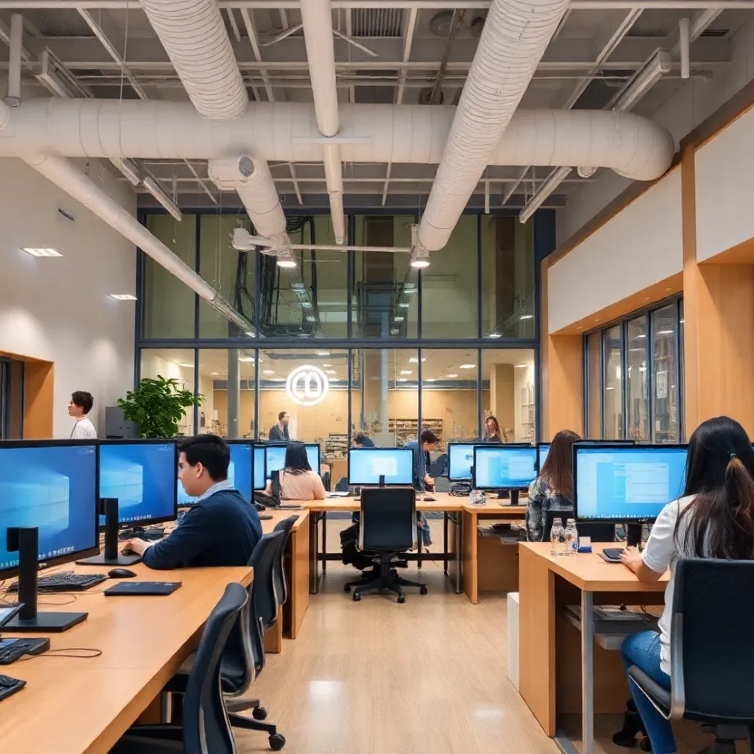 Students learning in the new tech hub in St. Petersburg