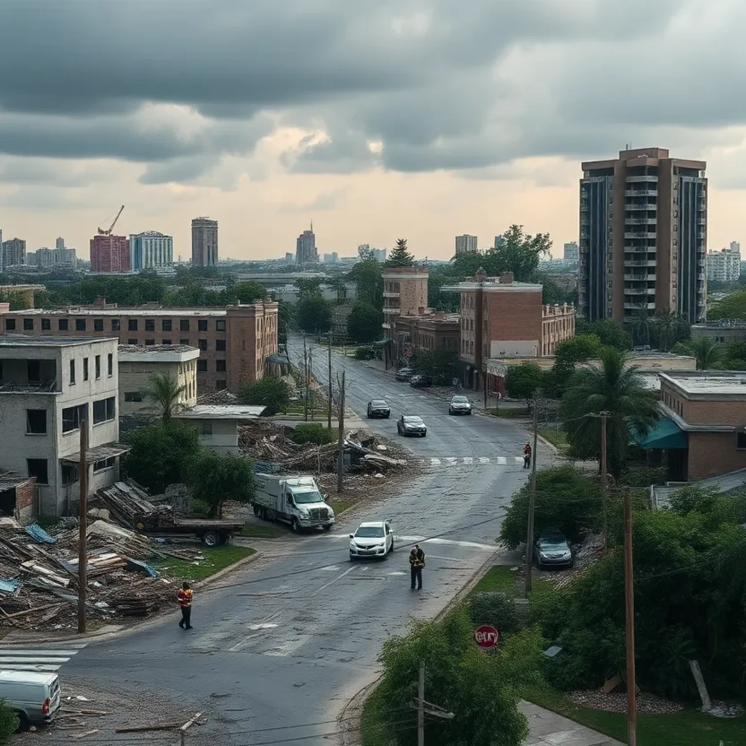 Destruction from Tornado in St. Louis