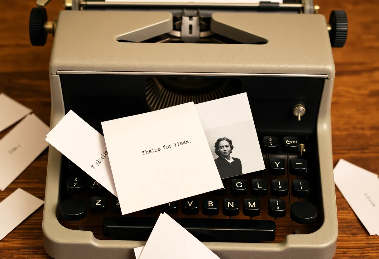 A vintage typewriter used for Typewriter Tuesday event