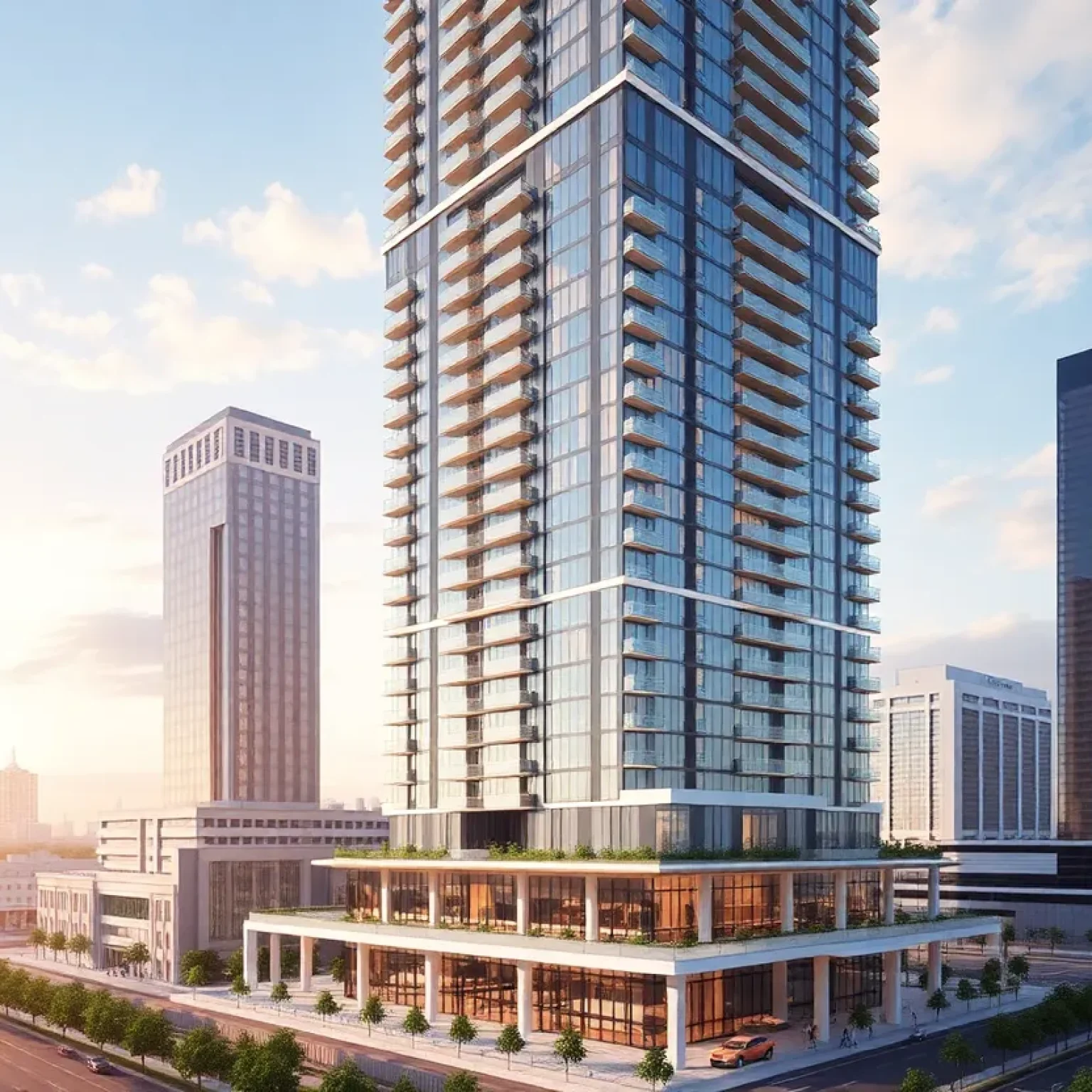 Illustration of Waldorf Astoria Residences tower in St. Petersburg