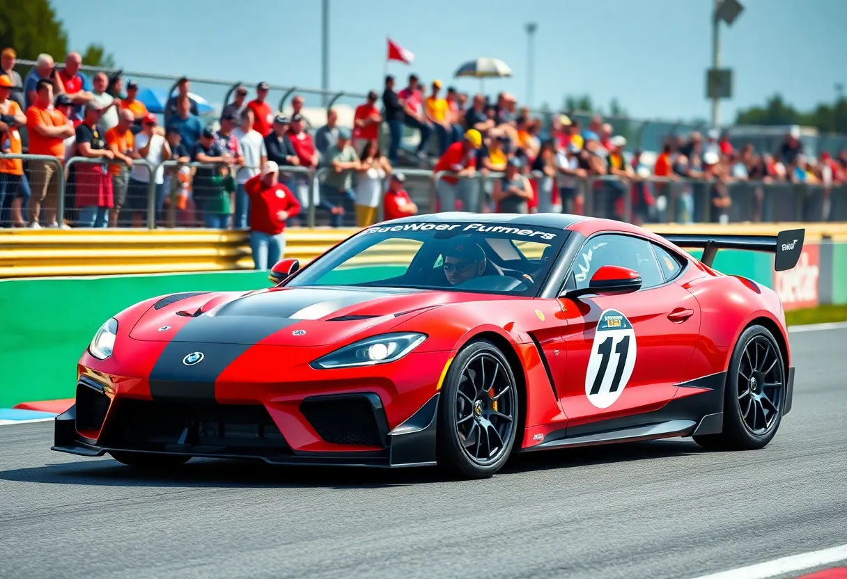 Young driver racing in GT3 series with a Lamborghini