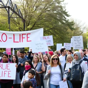 Participants at the anti-abortion Life Day rally in St. Petersburg, Florida