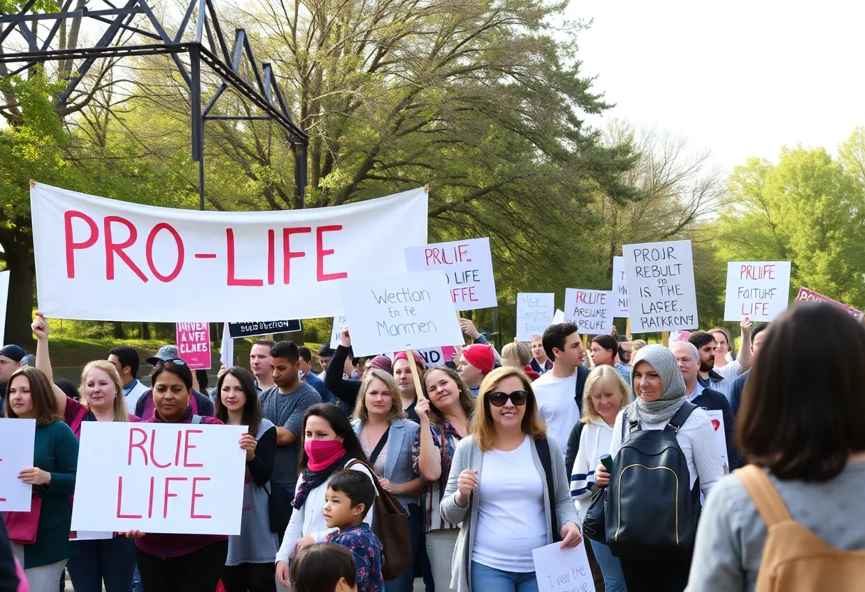 Participants at the anti-abortion Life Day rally in St. Petersburg, Florida