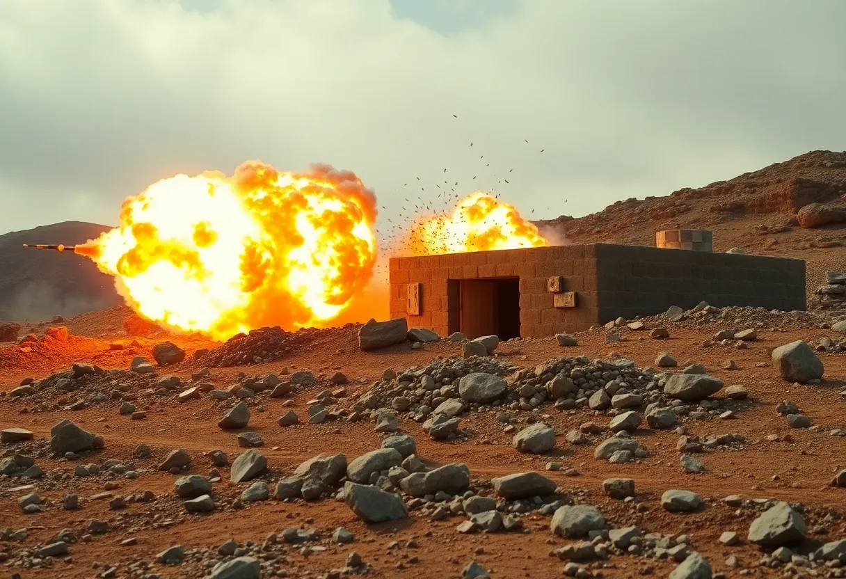 Military Bunker Buster Bomb Strike