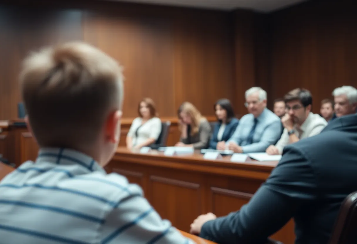 Courtroom Scene on Child Abuse Case
