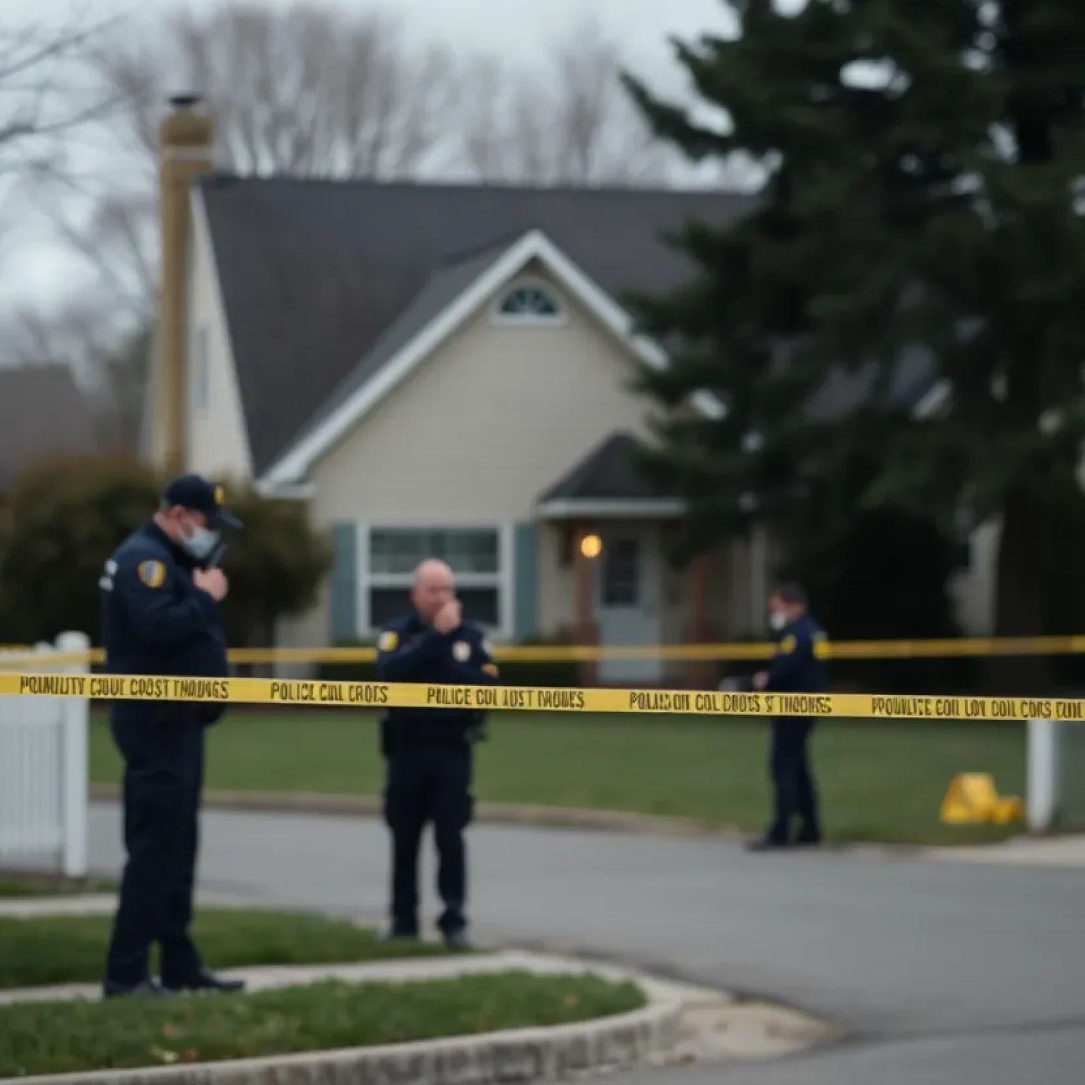 Police tape surrounding a suburban home in Largo.