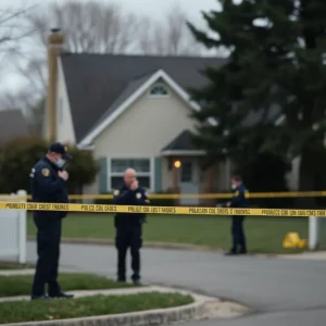 Police tape surrounding a suburban home in Largo.