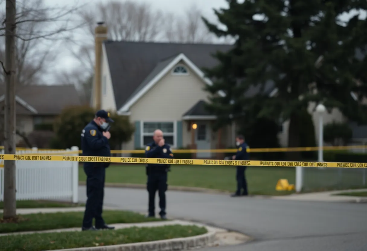 Police tape surrounding a suburban home in Largo.