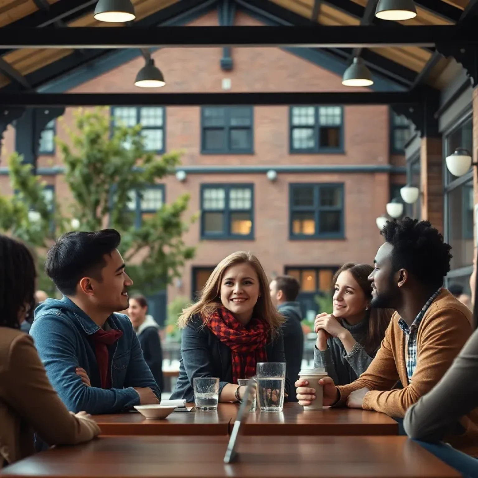 Diverse Student Discussions on Campus