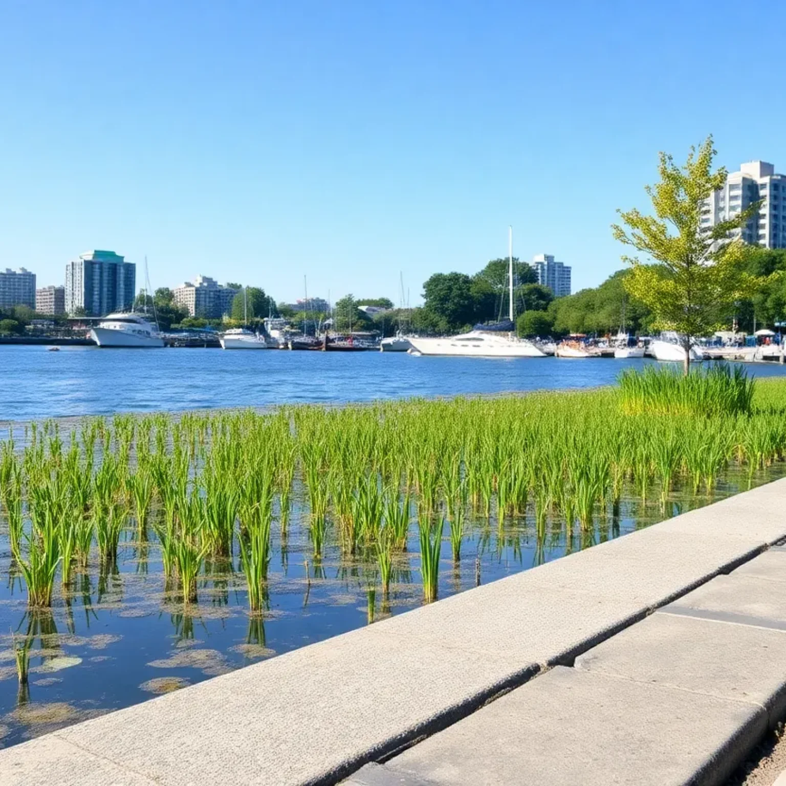 Seagrass and urban wildlife along St. Petersburg waterfront