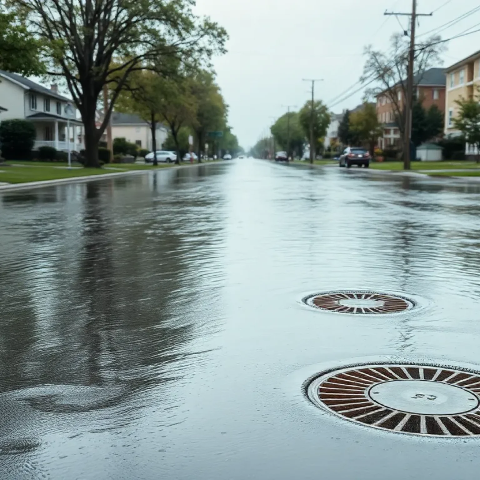 Street in St. Petersburg flooded after heavy rainfall