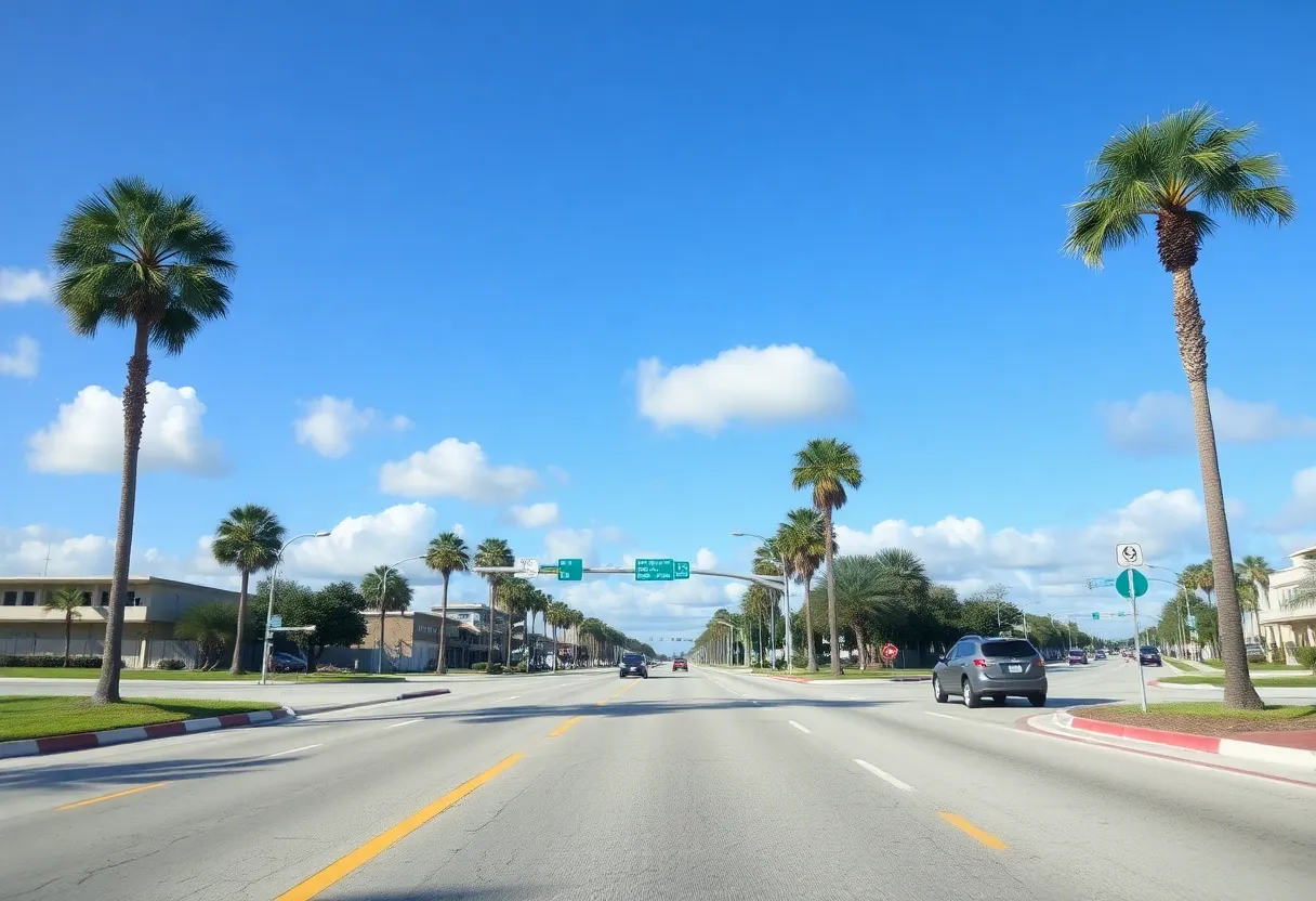 Florida city street highlighting safe driving