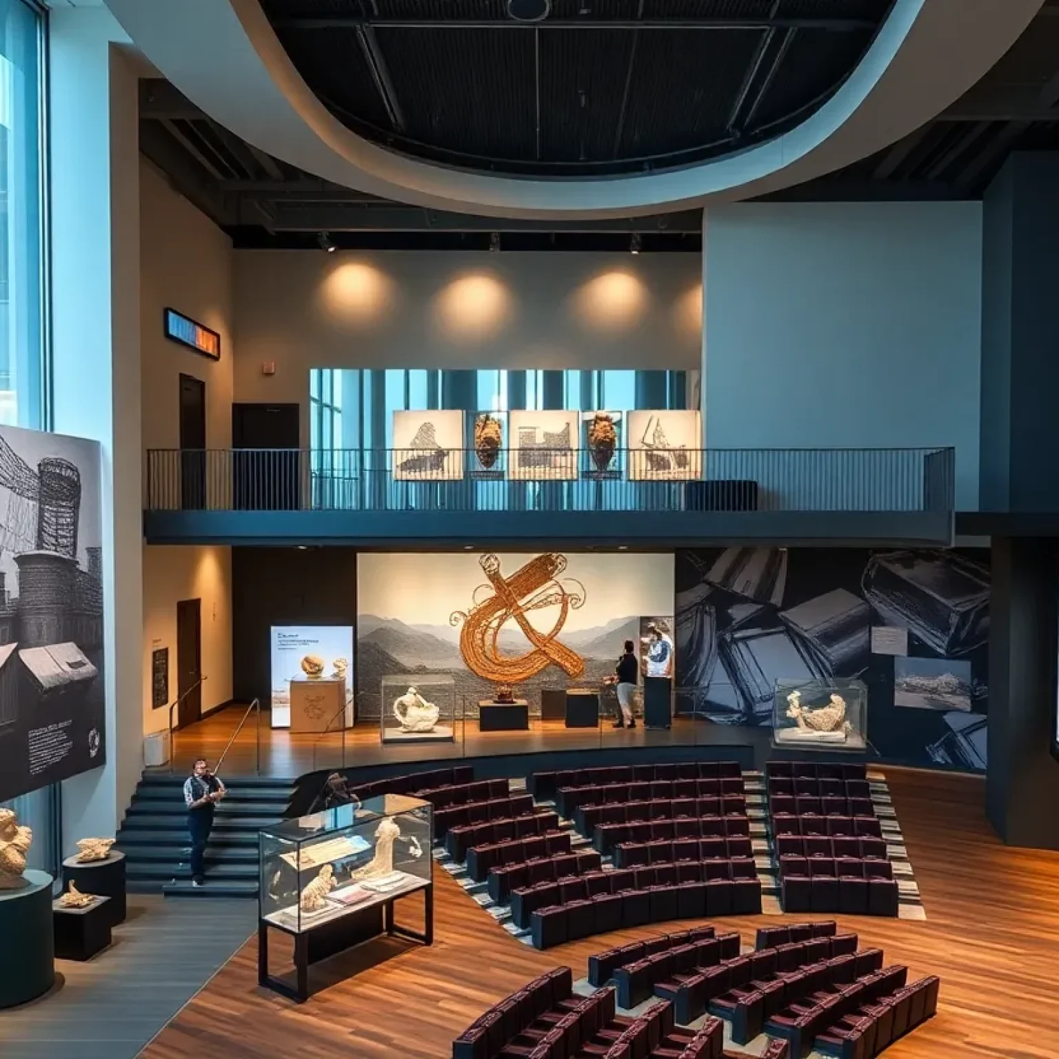 Interior of the Florida Holocaust Museum showing new exhibits and technology