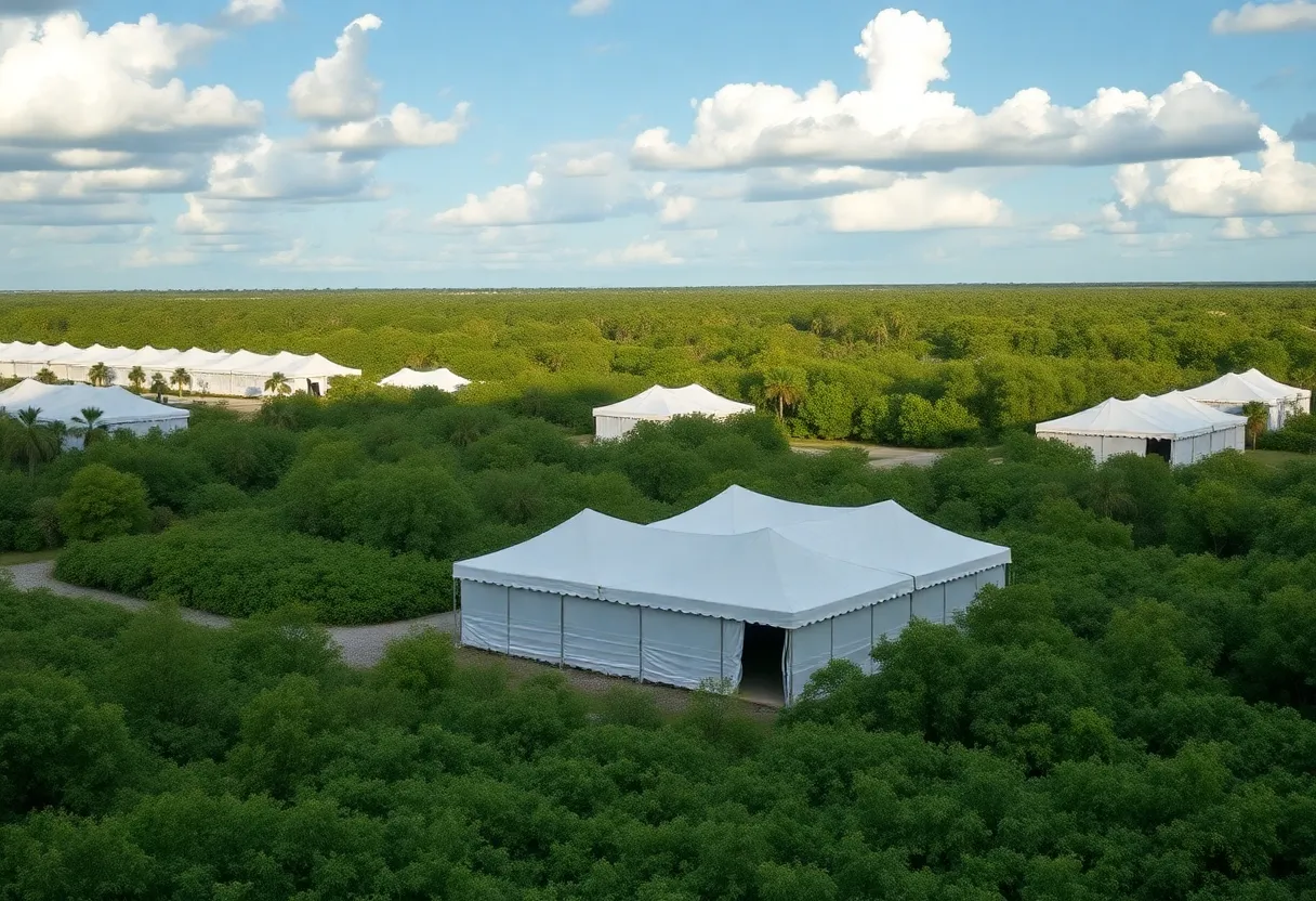 Florida immigration detention facility in Everglades