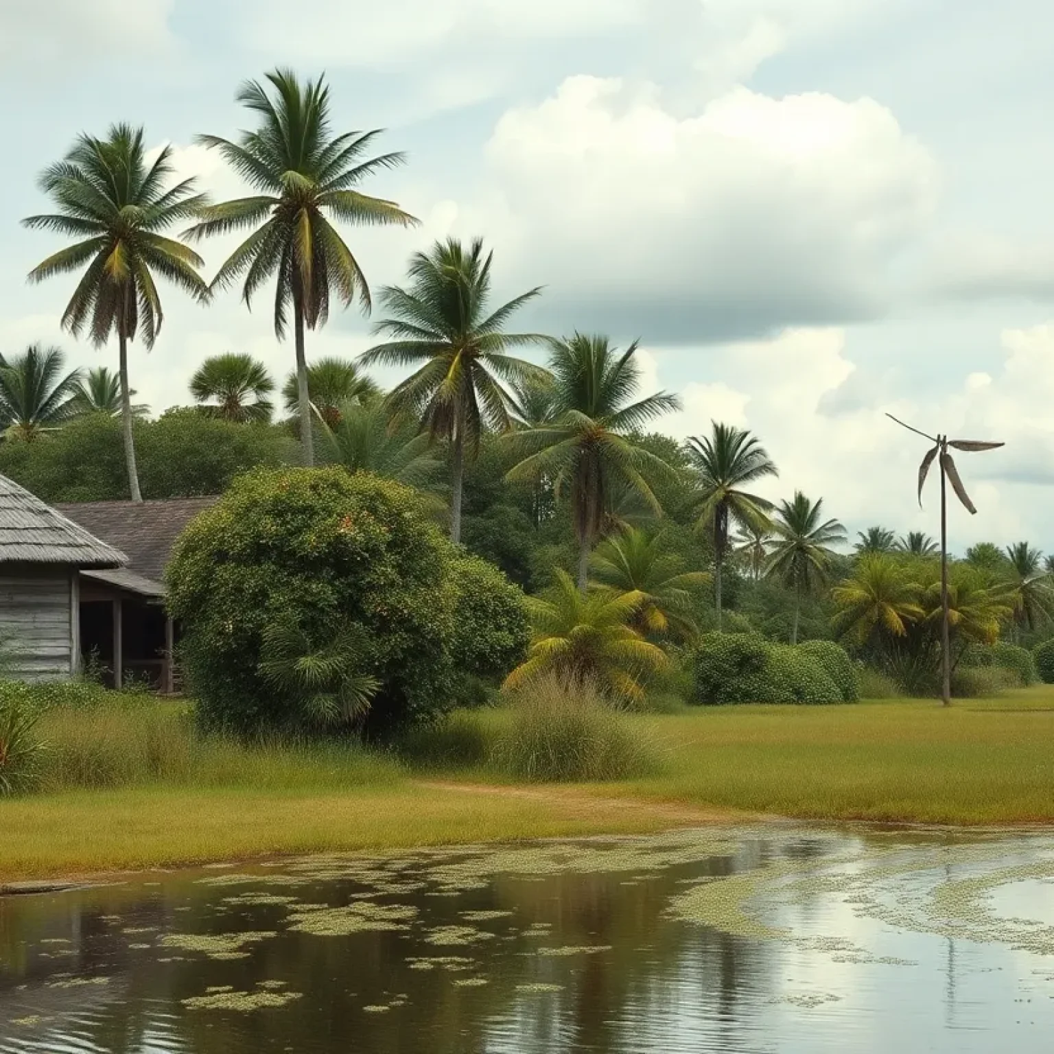 Photographic artwork representing early 20th-century Florida landscapes.