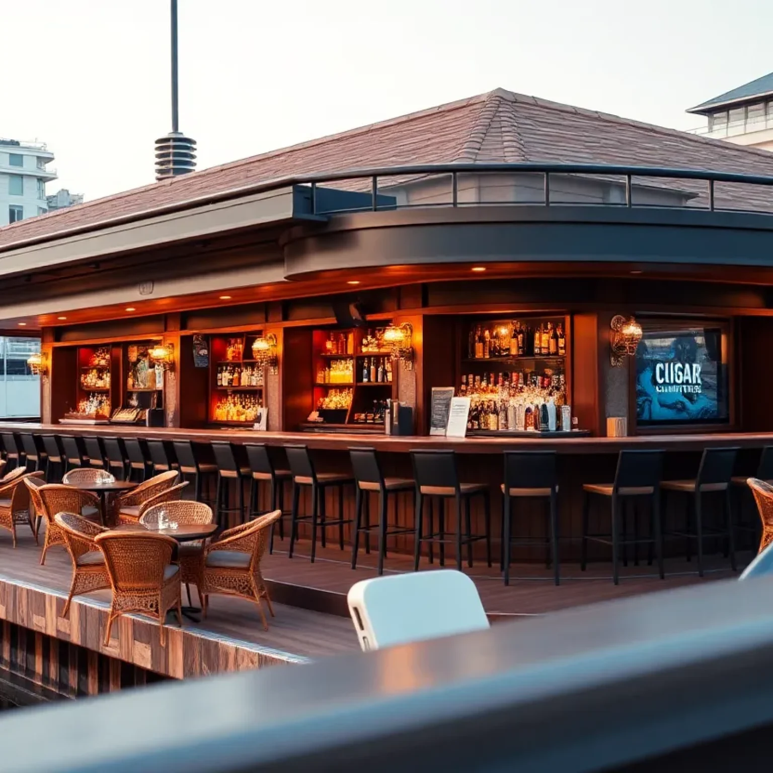 Flute & Dram Bar exterior with outdoor seating