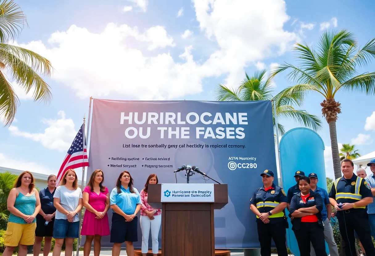 Press conference on hurricane preparedness in Sarasota, Florida
