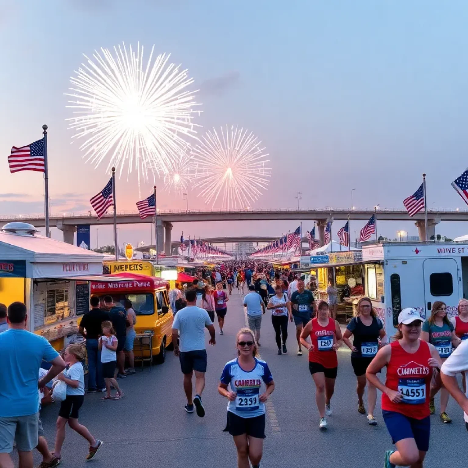 Fireworks over St. Pete Pier during Independence Day celebrations
