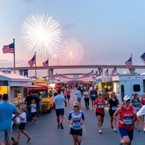 Fireworks over St. Pete Pier during Independence Day celebrations
