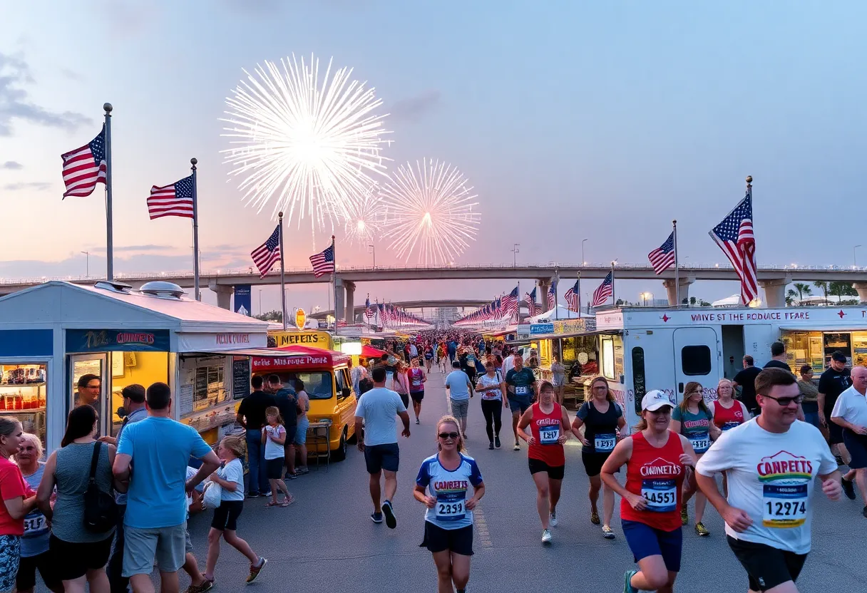 Fireworks over St. Pete Pier during Independence Day celebrations